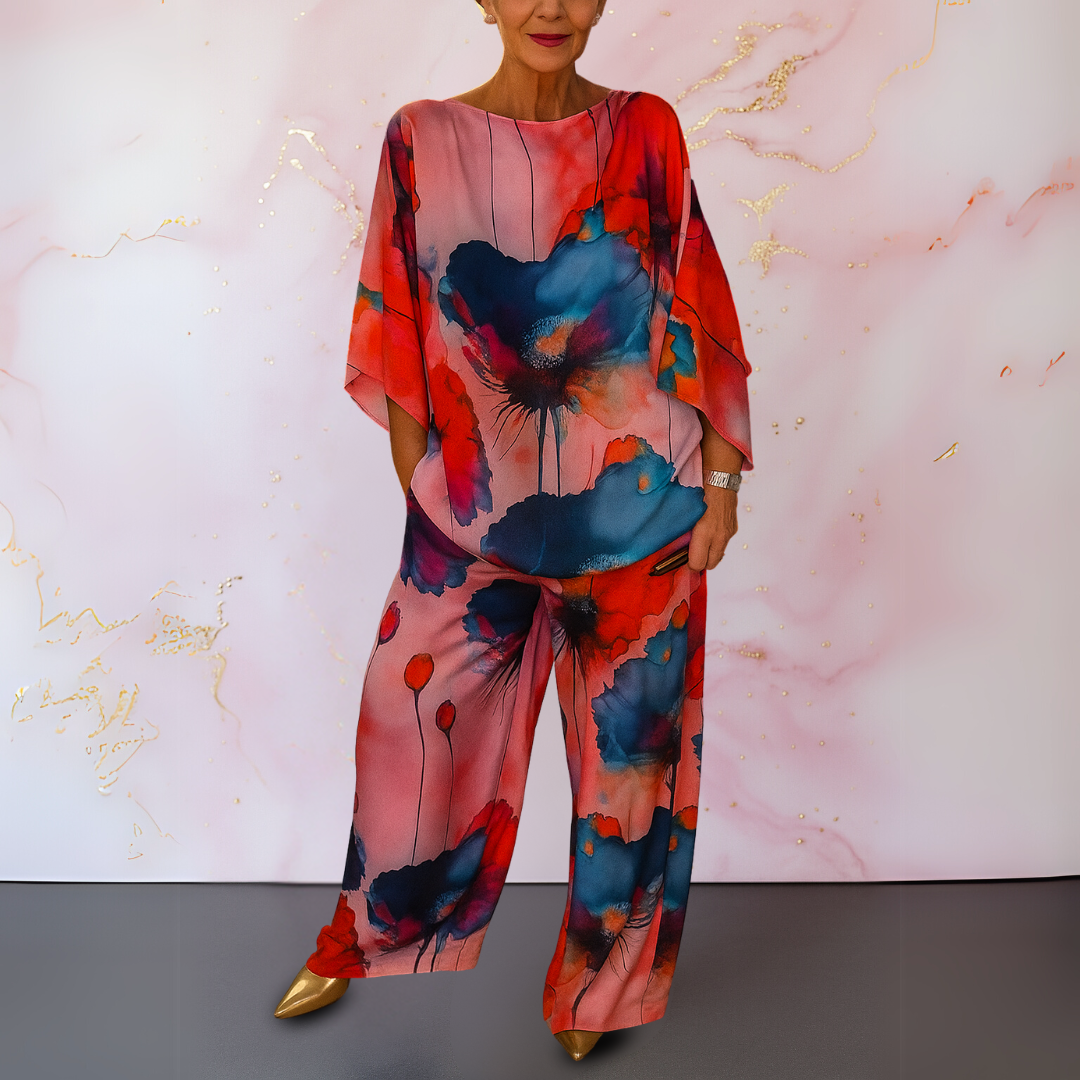 Marieta – Satynowy komplet dwuczęściowy dla pewnych siebie kobiet