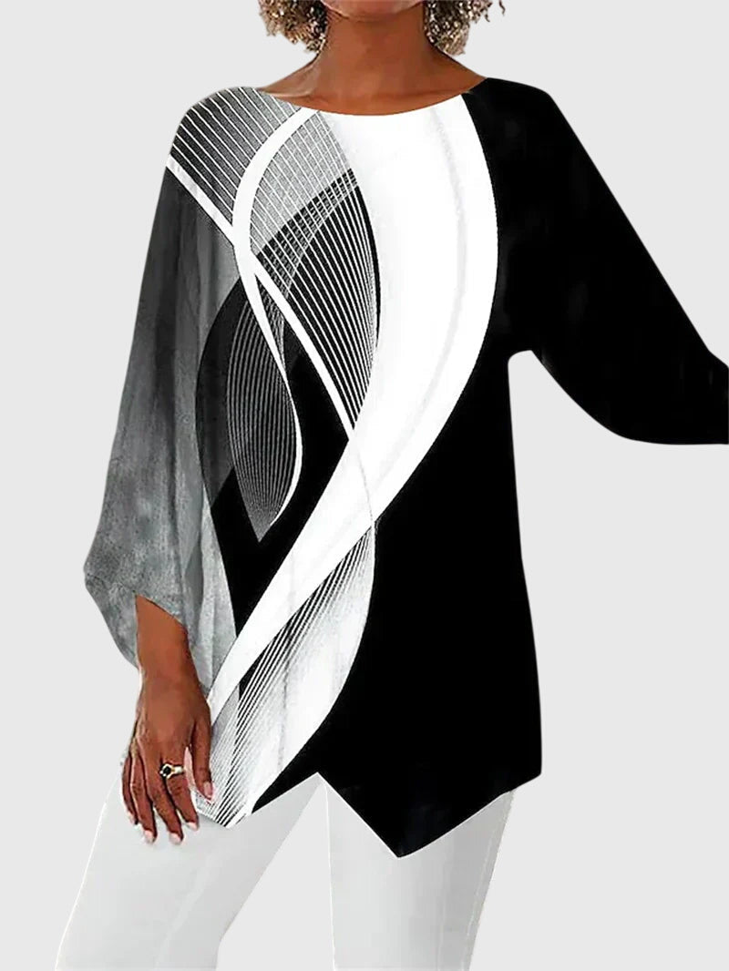 Alayah™ | Elegancka Bluzka z Okrągłym Dekoltem