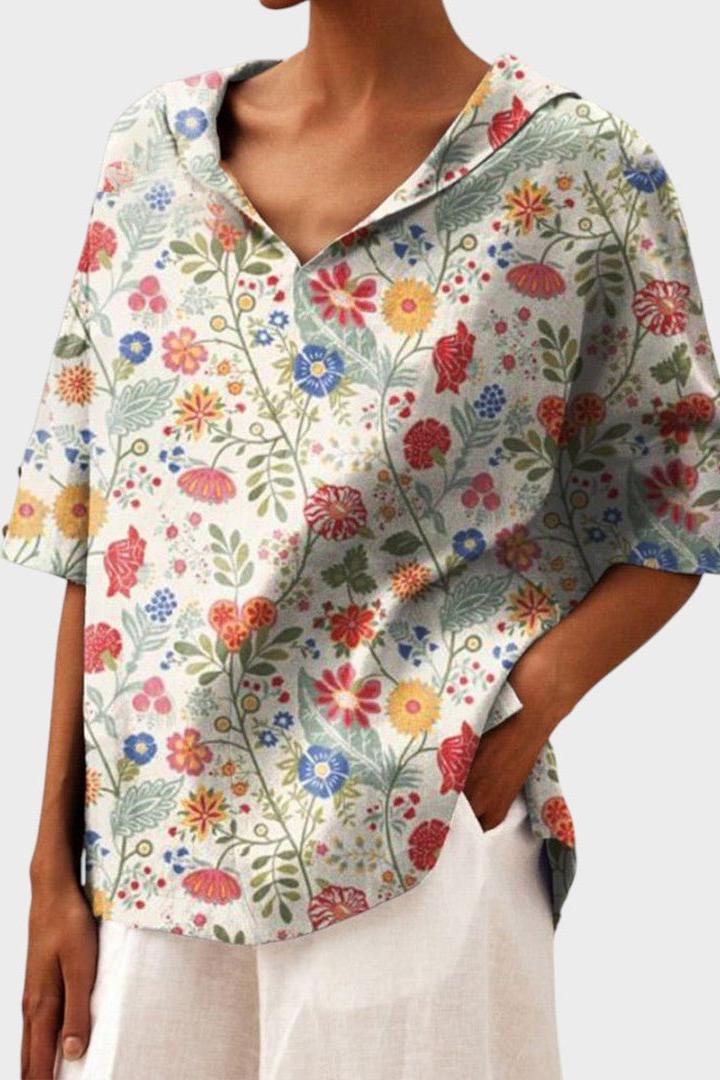 Flávia - Elegancki lniany top