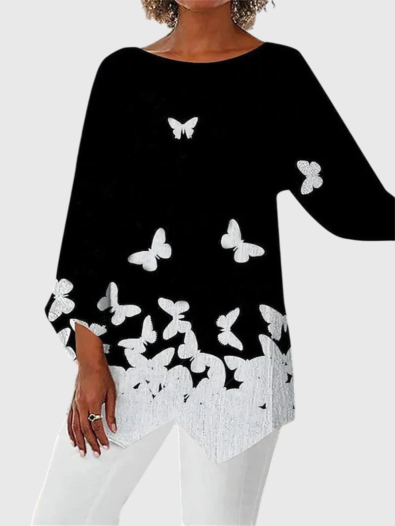 Alayah™ | Elegancka Bluzka z Okrągłym Dekoltem