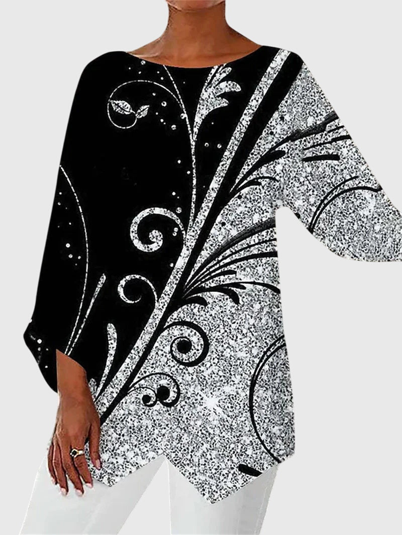 Alayah™ | Elegancka Bluzka z Okrągłym Dekoltem