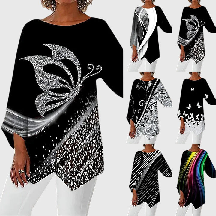 Alayah™ | Elegancka Bluzka z Okrągłym Dekoltem