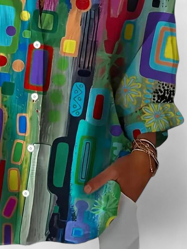 Rose™ | Elegancka Bluzka w Geometryczny Wzór