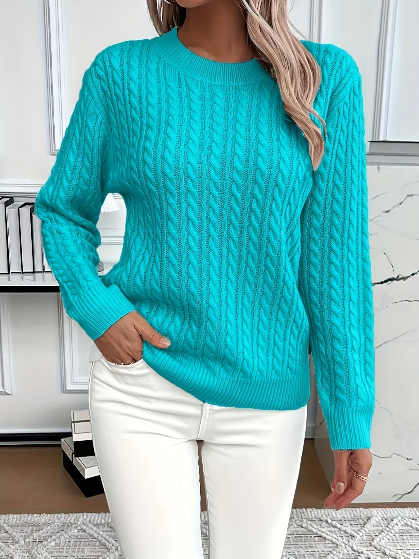 Lena – Sweter w splot kablowy