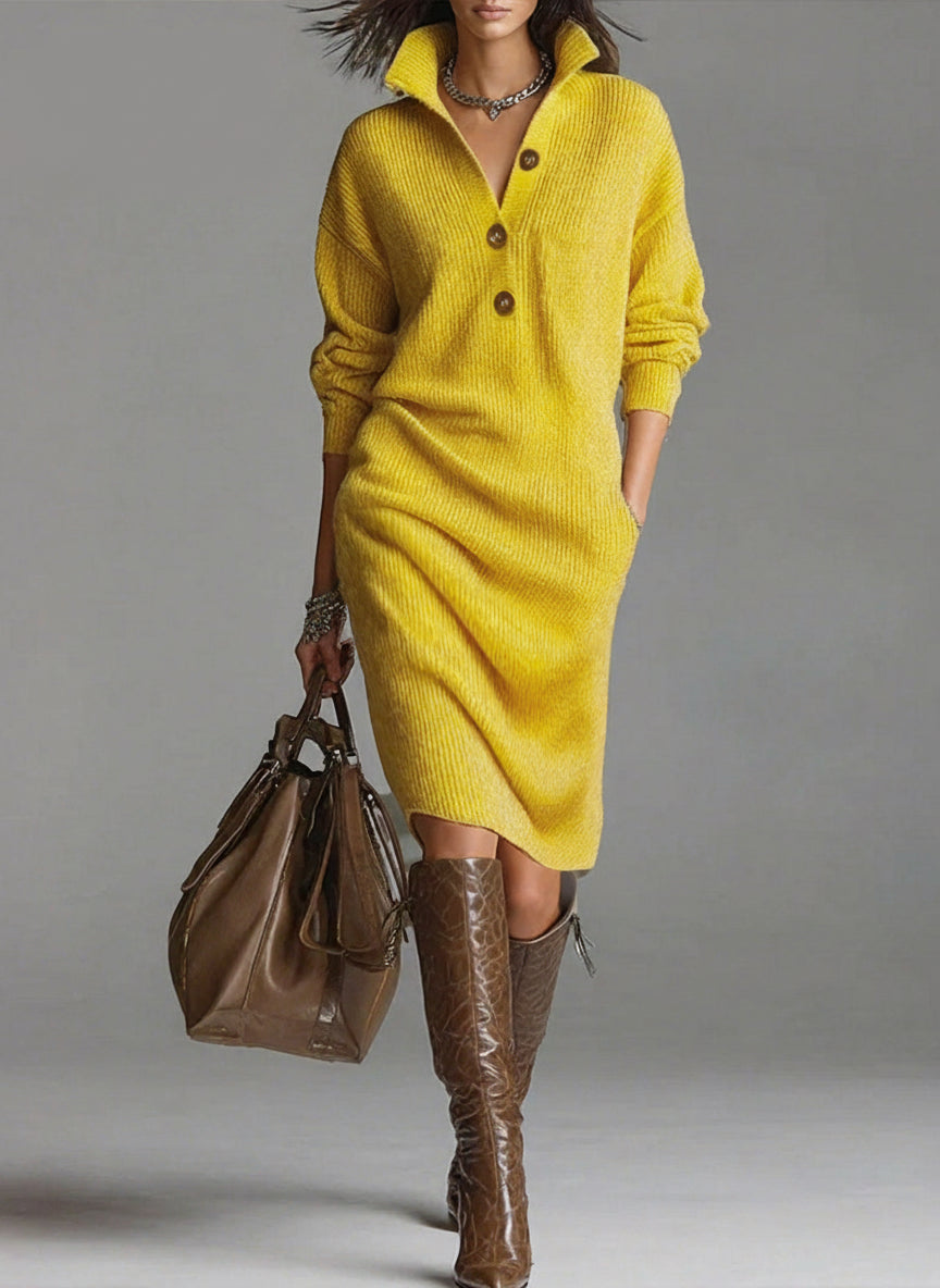 Sukienka Seryna – Wysoki Kołnierz i Luźny Krój