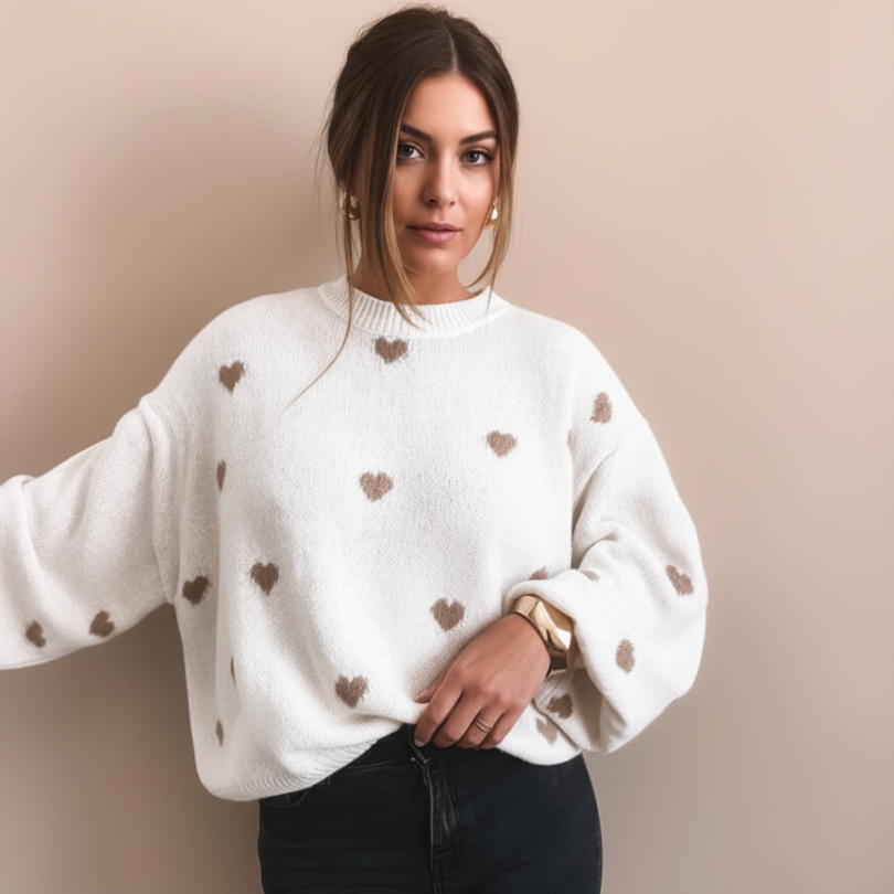 Isla | Sweter z sercami