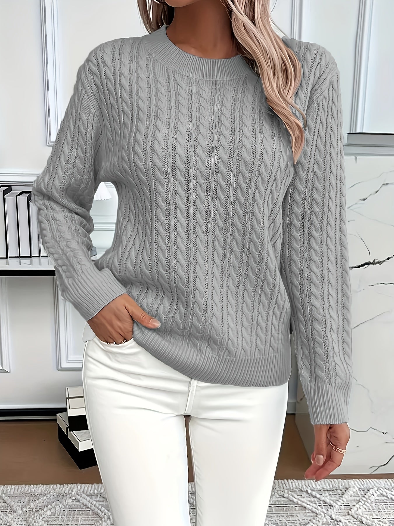 Lena – Sweter w splot kablowy